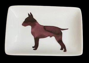 Bullterrier Hund Porzellan Tablett Scott Lifshutz West Elm Schmuckschale 5,5" Neu - Bild 1 von 7