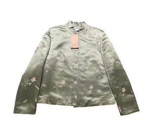 Vivienne Tam Brocade Jacket Womens Size 3/Large Jade Green Runway Silk Blend NWT - Picture 1 of 6