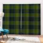 shapes of dark green squares meet Printing 3D Blockout Curtains Fabric Window