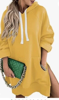 The Warm Vestido con Capucha Grande, Pullover Informal para Mujer XL, Amarillo Foto 1 de 4