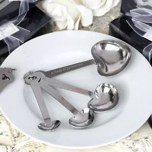 50 sets SILVER Heart Spoons Wedding Favors Birthday Events Decorations Supplies - Picture 1 of 4