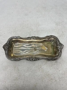 Bandeja para servir vajilla vintage plateada Alda's con borde decorativo - Imagen 1 de 13