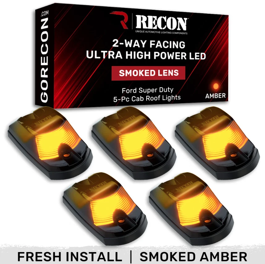 Kit de luces de cabina ámbar lente ahumada Recon para Ford Super Duty F250-F550 2017-2024 Foto 1 de 4