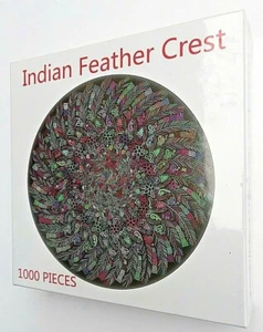 Indian Feather Crest Colorful Abstract Art 1000 Piece Puzzle Jigsaw Sealed NIB - Picture 1 of 4
