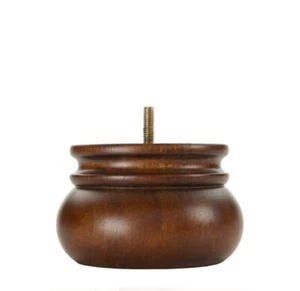 Wood Furniture Bun Feet 3 Inch Tall Dark Brown- Set of 4 - Picture 1 of 1
