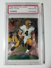 1998 Topps Finest Brett Favre SUPER BOWL XXXIII card #3 OF 6 graded PSA 10 POP 3