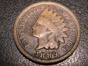 1889 Indian Head Cent Dark - Picture 1 of 4