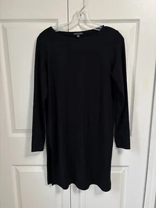 Eileen Fisher Dress Tunic Viscose Blend Lagenlook Relaxed casual Black Size XS - Picture 1 of 7