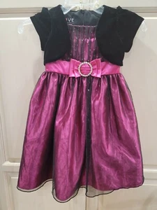 LOVE by Special Occasions Young Girl HOLIDAY/PARTY DRESS size 6 Blk/Pink Velvet - Picture 1 of 5