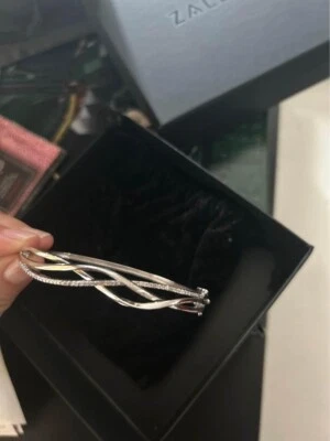 Zales 1.5 ct t.w. diamond intertwined bangle - Image 1 of 2