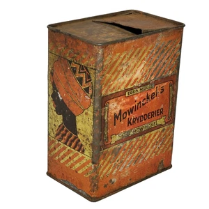 Barattolo vintage norvegese per lattina di spezie J.E. Mowinckels Krydderier Arte Donna Africana - Foto 1 di 7
