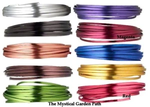 Wire,  Anodized Aluminum 3.5-4mm by 1.0-1.2mm FLAT Wire for Wrapping 18 Feet - Picture 1 of 15