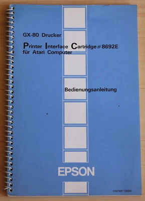 Bedienungsanleitung Epson GX-80 Drucker Printer Interface Cartridge #8692E Atari - Bild 1 von 4