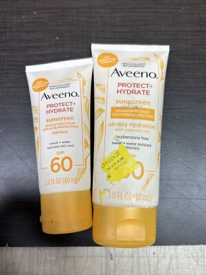 1 Aveeno Protect + Hydrate protetor solar FPS 60 3,0 fl oz EXP 1/2025 e 1… Leia!!! - Imagem 1 de 2