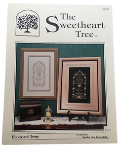 The Sweetheart Tree Cross Stitch Pattern Leaflet Ebony and Ivory Love Chart - Picture 1 of 7