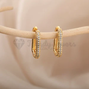 Womens 18ct Gold on 925 Sterling Silver Cartilage Small Huggie CZ Hoop Earrings - Picture 1 of 27
