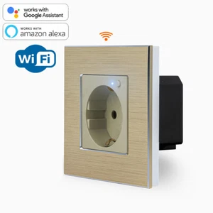 WiFi Smart Steckdose WLAN Schuko Alexa Gold mit Alurahmen PointWiFiSteck-13 - Bild 1 von 9