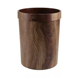 Retro Wood Grain Trash Can Household Living Room Kitchen Trash Can O8G51753 - Picture 1 of 4