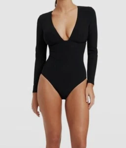 $205 Jets Women's Black Plunge Surf-Suit One Piece Swimsuit Size AUS 8 / US 4 - Picture 1 of 3