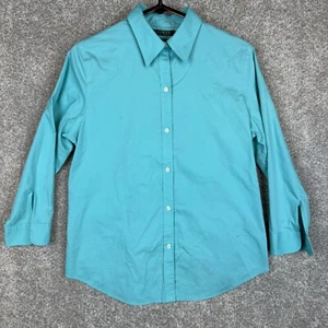 Lauren Ralph Lauren Damen Aqua Hemd mit Knopfleiste Größe M Bügelfrei - Bild 1 von 12