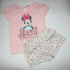 Disney Pyjashort Pyjama Minnie Rose Et Blanc Avec Fleurs Taille 4-5 Ou 5-6 Ans