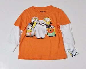 NWT Despicable Me Minion Made Orange Halloween T-Shirt Baby Infant Long Sleeves - Picture 1 of 2