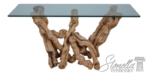 60202EC: Modern Design Driftwood Base Console Hall Table Cover