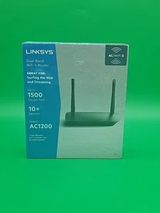 Linksys AC1200 Dual Band Wifi 5 Router 1,500 Square feet Coverage E5400 Black - Picture 1 of 10