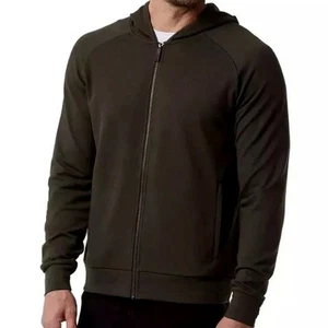 32 Degrees Heat Men's Full Zip Hooded Textured Jacket - Army Green - Size Large - Picture 1 of 6