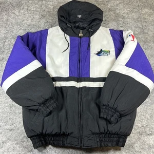 Vintage Logo Athletic Puffer Jacket Tampa Bay Devil Rays Men's Large Hooded - Bild 1 von 11