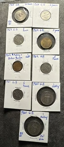 1960’s Great Britain Pence & Shilling Coin Lot Of 8. Alles nicht magnetisch. - Bild 1 von 16