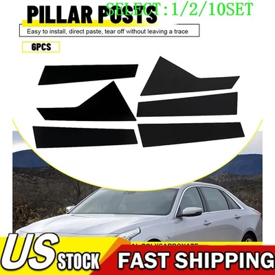 6x molduras de puerta de ventana de poste de pilar negras para Cadillac CT6 2016 2017 2018-20 1~10X Foto 1 de 4