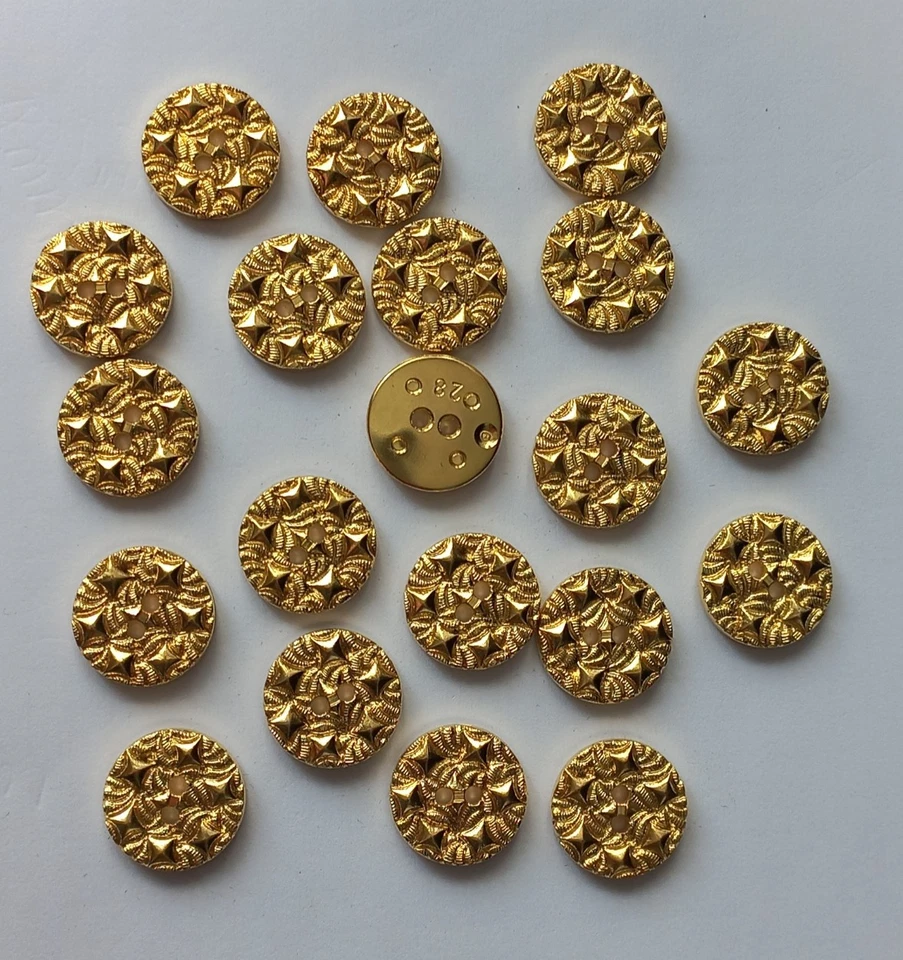 20 Knöpfe Gold 18mm Weihnachten Deko Basteln - Bild 1 von 1