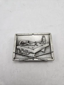 Vintage 1984 Bergamot Brass Works Pool Playing Belt Buckle Billiards Z-149 - Picture 1 of 4