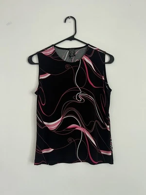 Suzie In The City Dark Black Stretchy Sleeveless Tank Top Womens Petite Medium - Image 1 of 4