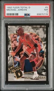 1992 FLEER TOTAL D MICHAEL JORDAN #5 PSA 7 - Picture 1 of 3