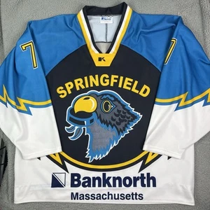 Vintage Springfield Falcons Hockey Jersey Blue AHL Massachusetts Size 56 - Picture 1 of 13