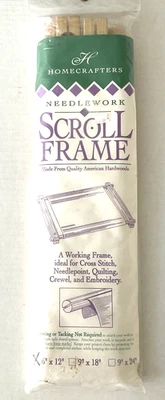 Homecrafters Needlework Scroll Frame 6" x 12" Hardwood With Hardware New - Image 1 of 4