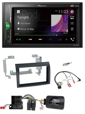 Pioneer 2DIN Lenkrad DAB USB Bluetooth Autoradio für Citroen Peugeot Fiat schwar - Bild 1 von 4