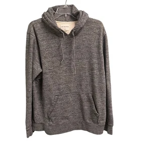 On The Byas Hooded Sweatshirt Size Large Gray Knit Pullover Hoodie Pocket - Picture 1 of 5