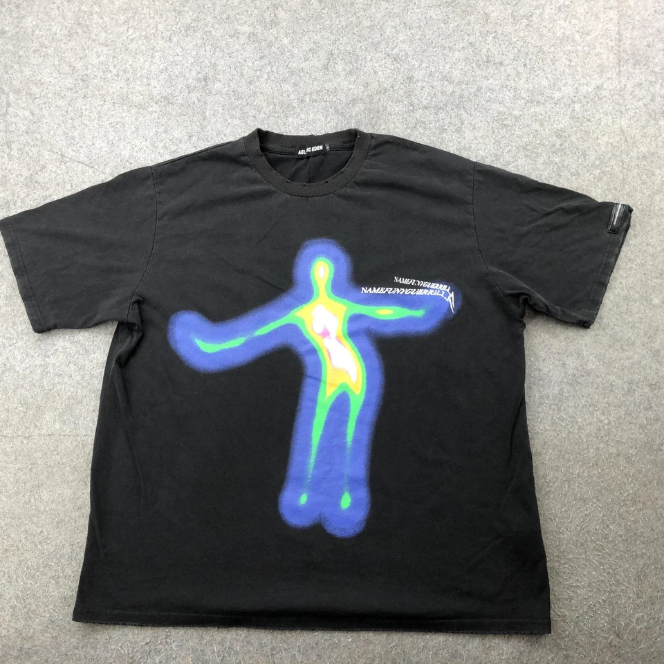 Aelfric Eden Shirt Mens Large Black Heat Map Graphic Namefunyguerrilla Tee Art - Image 1 of 4