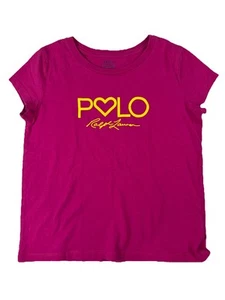 Polo Ralph Lauren Girls Polo Heart Logo T-shirt, Pink, Size M 8-10 - Picture 1 of 4