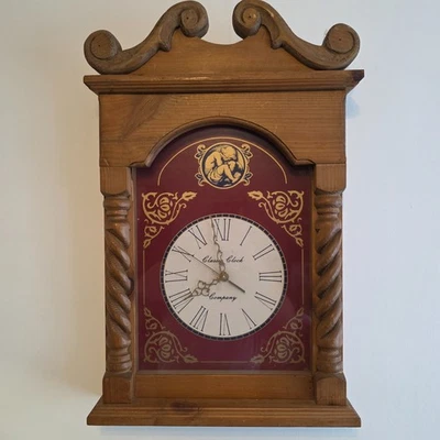 Reloj de pared de madera vintage reloj clásico empresa grueso estilo granja rojo Foto 1 de 4