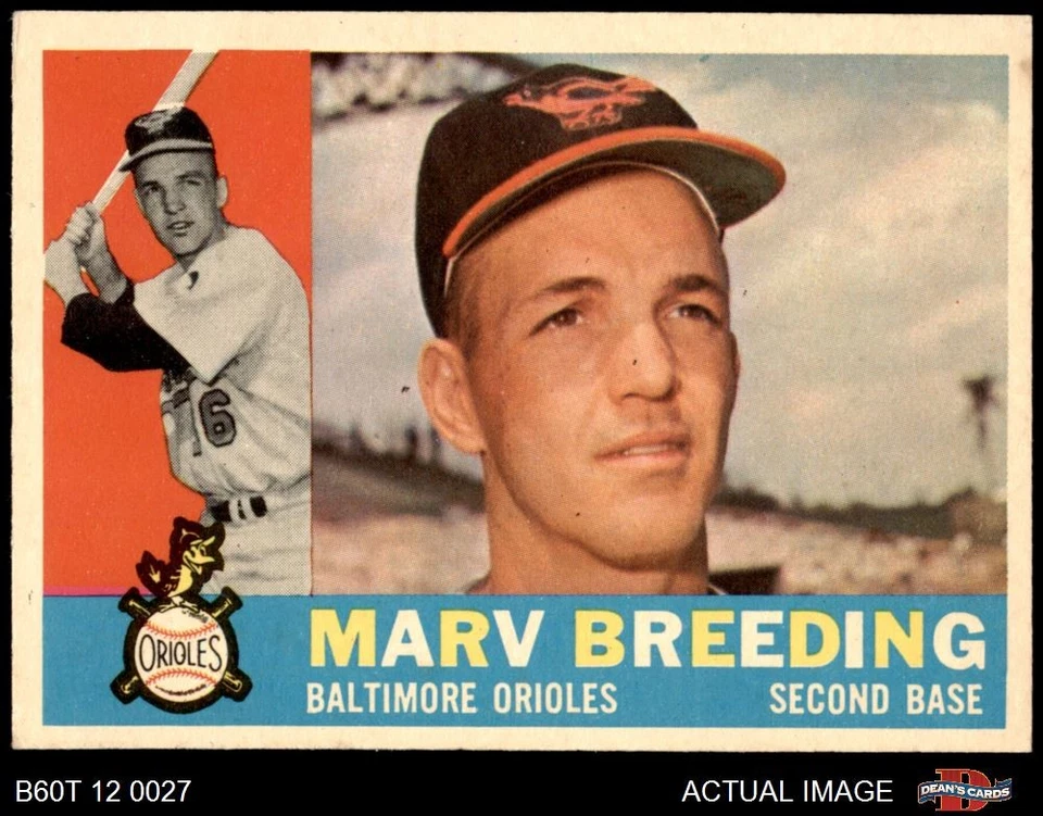 1960 Topps #525 Marv Breeding Orioles 6 - EX/MT - Image 1 of 1