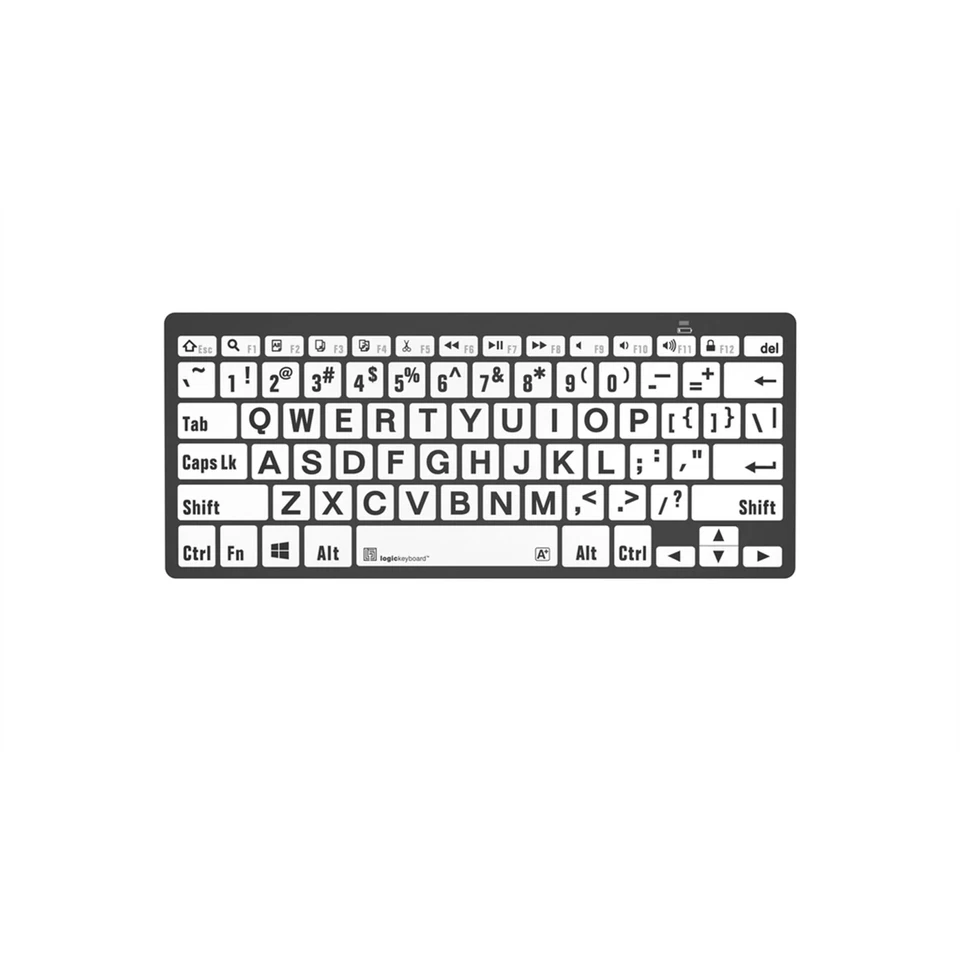 Logickeyboard XLPrint Bluetooth Black on White PC Keyboard - Image 1 of 1