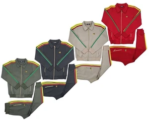 TIME IS MONEY Men's Collar Tracksuit Rasta Lion Reggae Jamaica Style Urban Wear - Picture 1 of 25