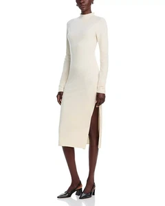 FRENCH CONNECTION Side Slit Sweater Dress Women's XS Oatmeal Melange Pullover - Picture 1 of 18