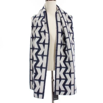 Kiton новый с Ярлыками 100% кашемир графический шарф один размер в синий и белый сделано в Италии - Изображение 1 из 4