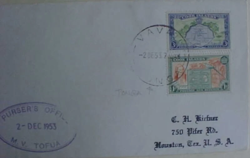 COOK ISLANDS USADO EN TONGA VANAU 1953 Foto 1 de 1