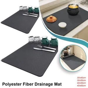 1Pcs Super Absorbent Drainage Mat Draining Pad CoffeeMat Kitchen Tableware - Bild 1 von 24